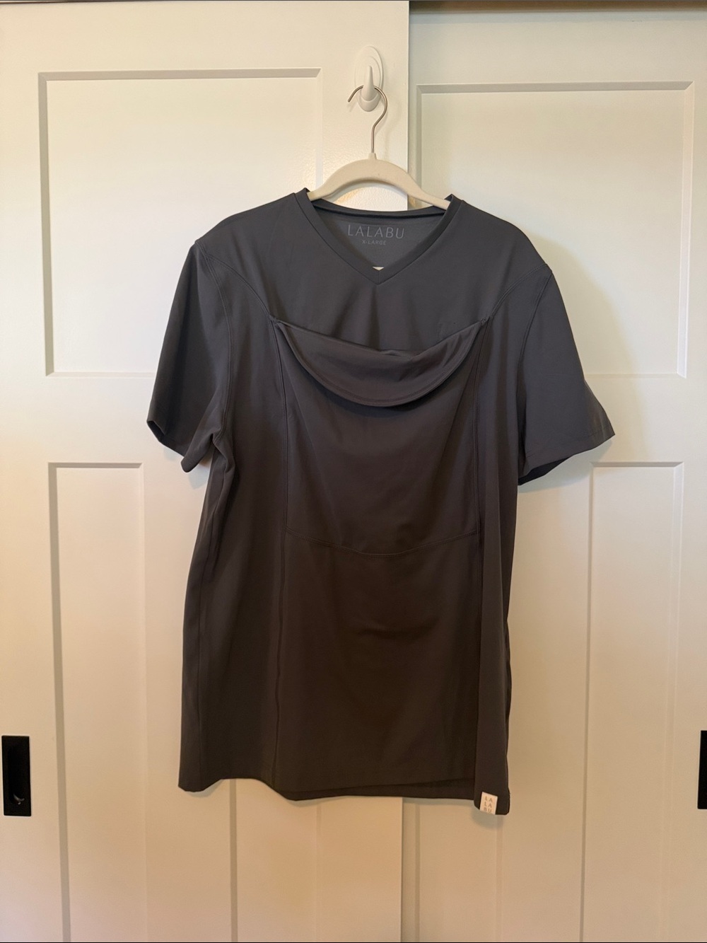 men's Lalabu Gray baby wearing Tee - Short Sleeve Comfort Top